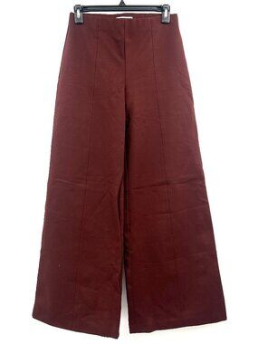 NWT Banana Republic Everywhere Ponte High Rise Wide Leg Pants in Burgundy Size S